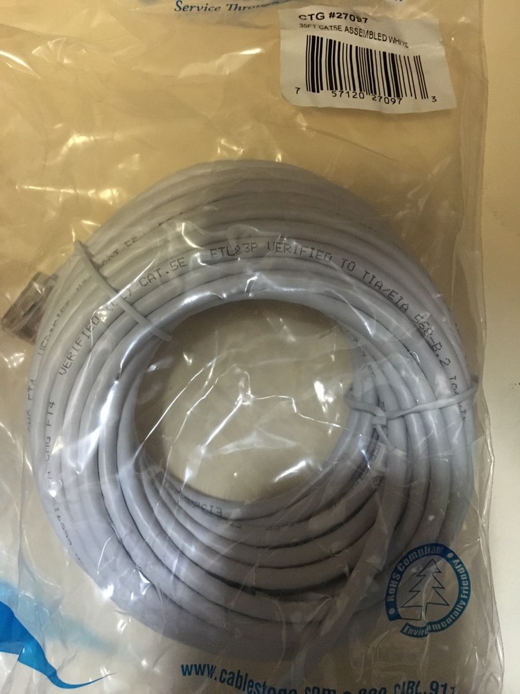 CABLES TOGO 27097 35FT CAT5E ASSEMBLED WHITE