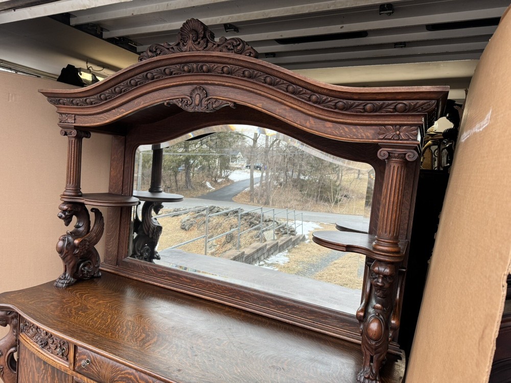 R. J. HORNER OAK WINGED GRIFFIN SIDEBOARD