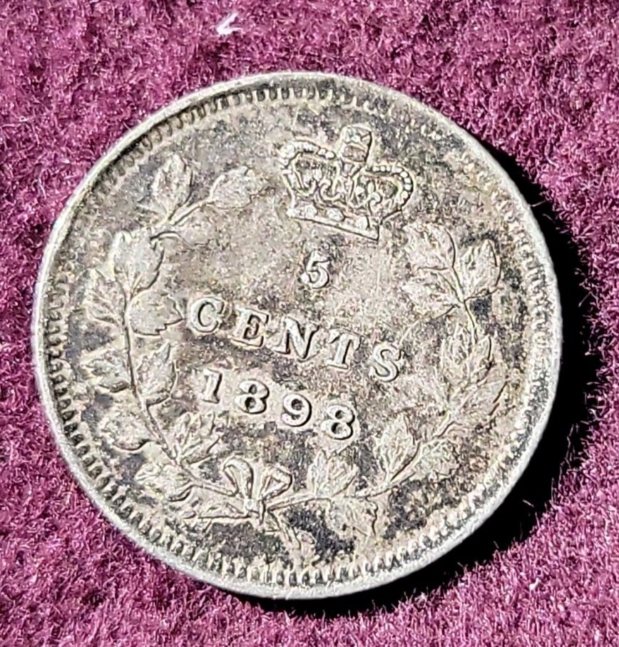 1898 Canada 5 cent silver  - Solid  VF/XF ( stk#K964