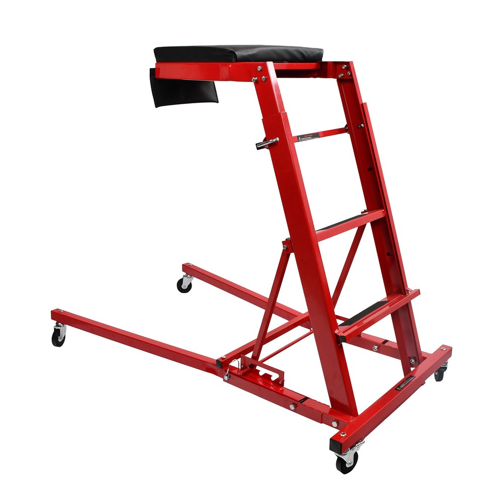 400LBS Foldable Topside Creeper 45"-66" Adjustable Height Engine Movable Ladder