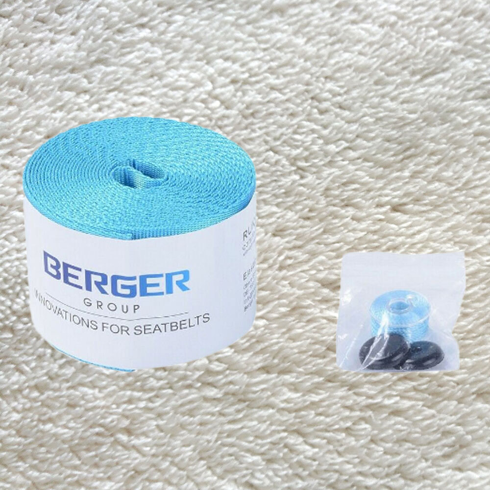 auto 142"/3.6m seat belts webbing polyester safety retractable sky blue durable
