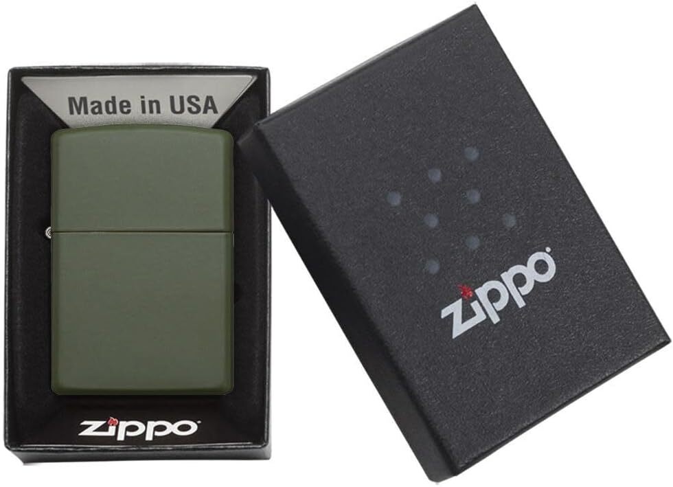 Zippo Lighter- Personalized Message Green Matte Colors Windproof Lighter #221