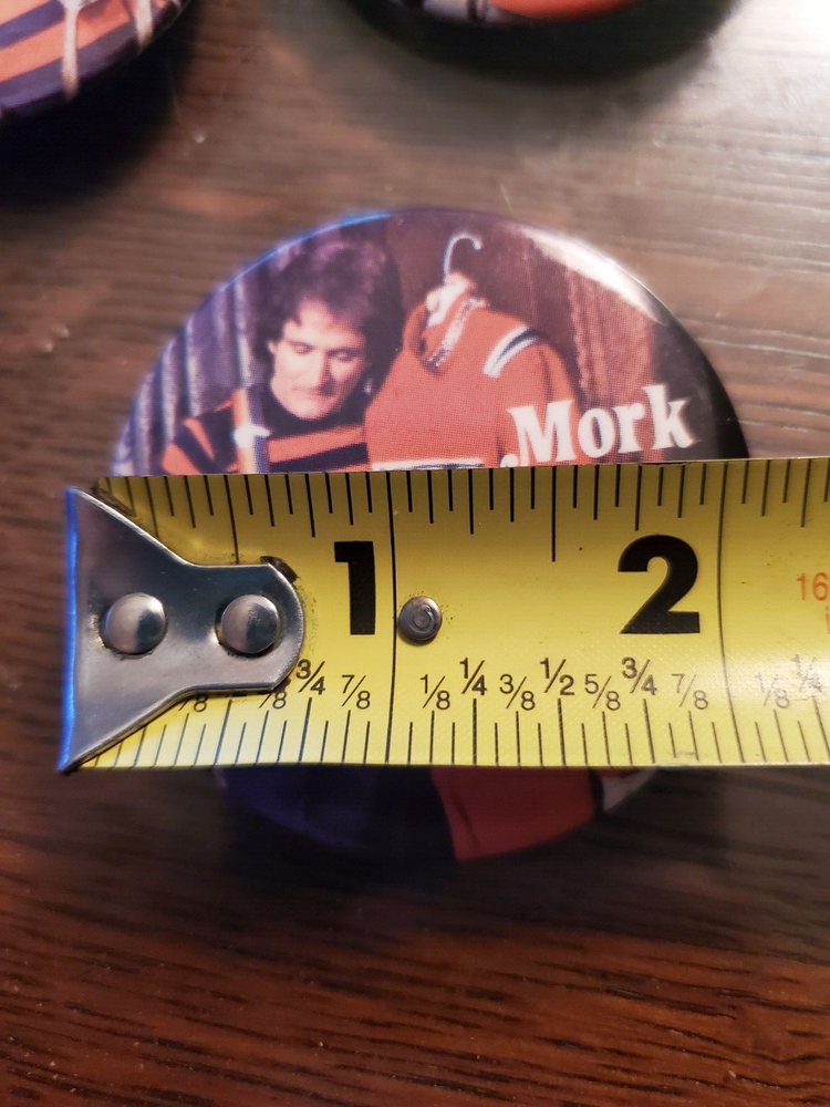 Vintage MORK FROM ORK Robin Williams TV Show 3 Button Set 2"