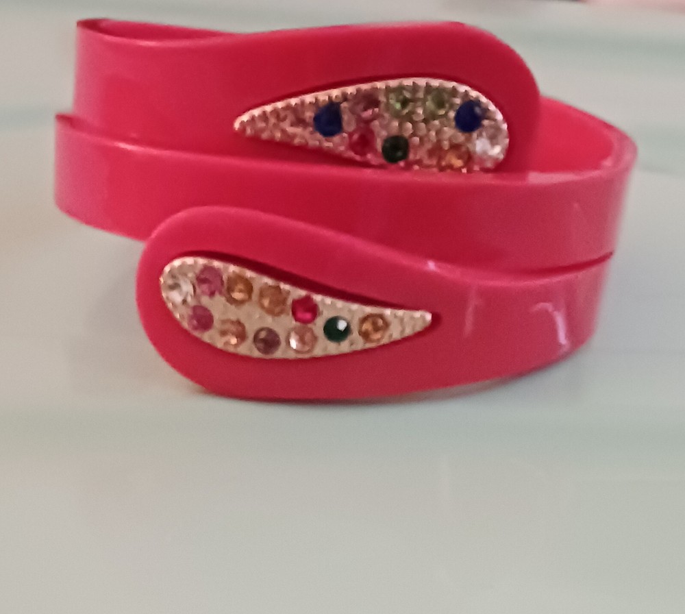 Red vintage style wrap bangle bracelet