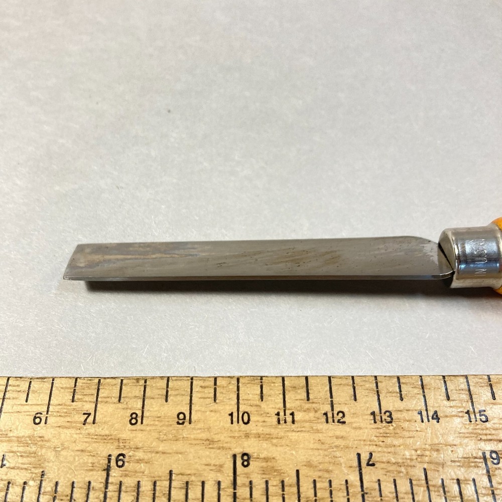 Hyde Leather Knife Shop Square Tip Blade Wood Handle