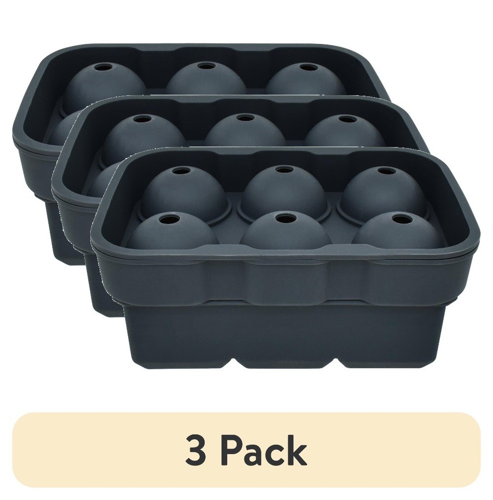 (3 pack)Ice Cube Tray, 3Pack Silicone Ice Cube Tray Grey, 3 pack