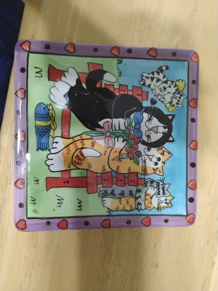 2002 Candace Reiter "Catzilla" Tile Art Trivet