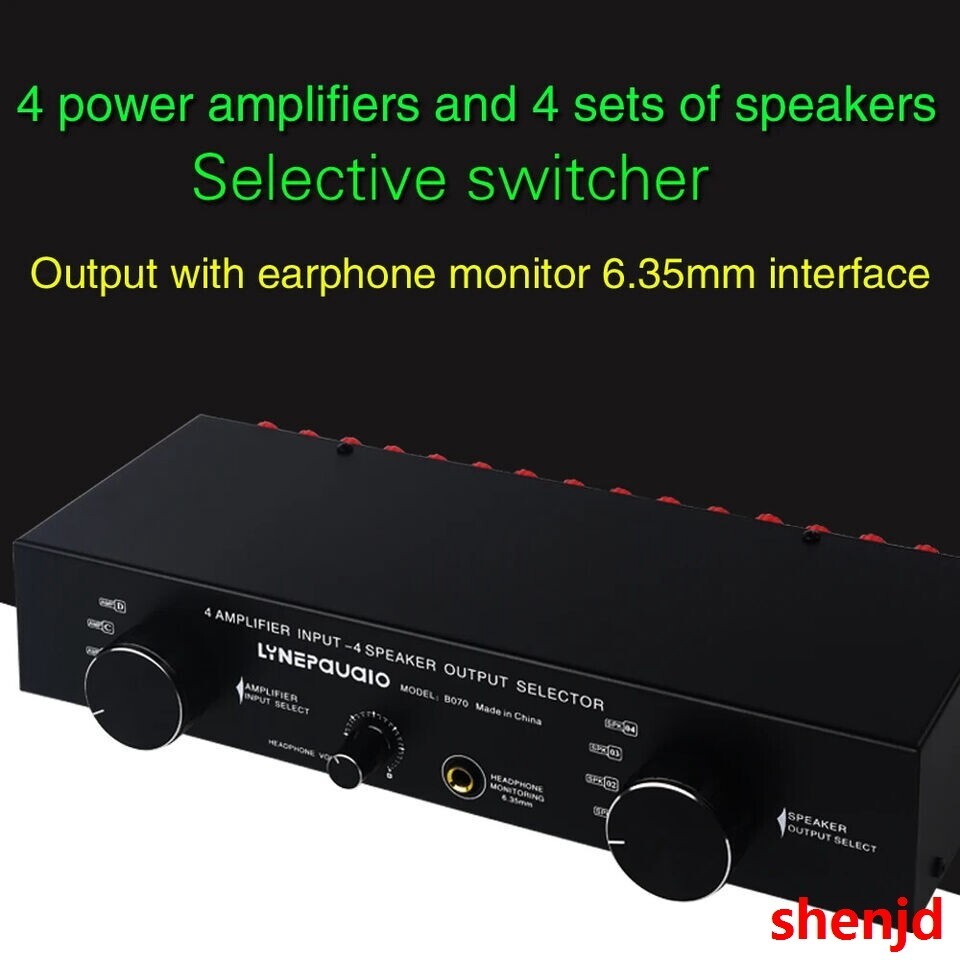 4 Input 4 output Power Amplifier Speaker Selector Switcher Speaker Switch @