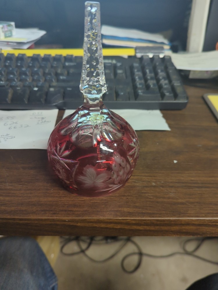 Very Ornate Cut Crystal Glass Made Into A Bell