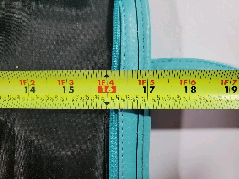 Faux Leather Bible Cover Teal Medium Crucifix Zipper Pull