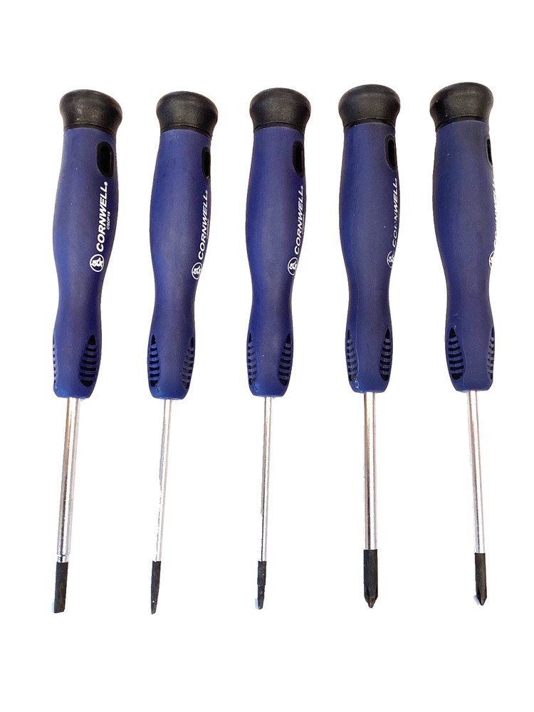 Cornwell Tool CSDP7S 5 Piece Soft Grip Pro Precision Screwdriver Set Spinner Top