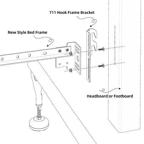 2Pcs #711 Bolt-On to Hook-On Bed Frame Conversion Brackets 2pcs Bed Frame Hooks