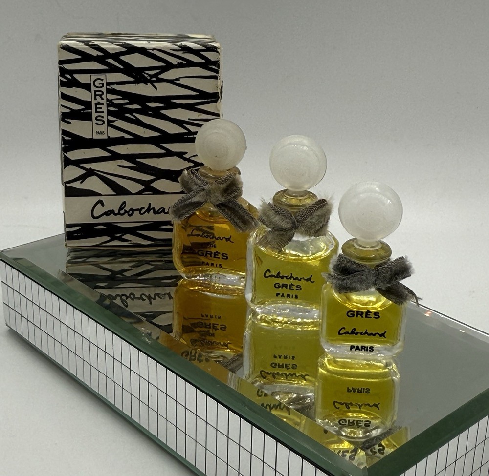 Lot of 3 MICRO Mini Cabochard de GRES Paris TINY Micro Vintage Miniature Perfume