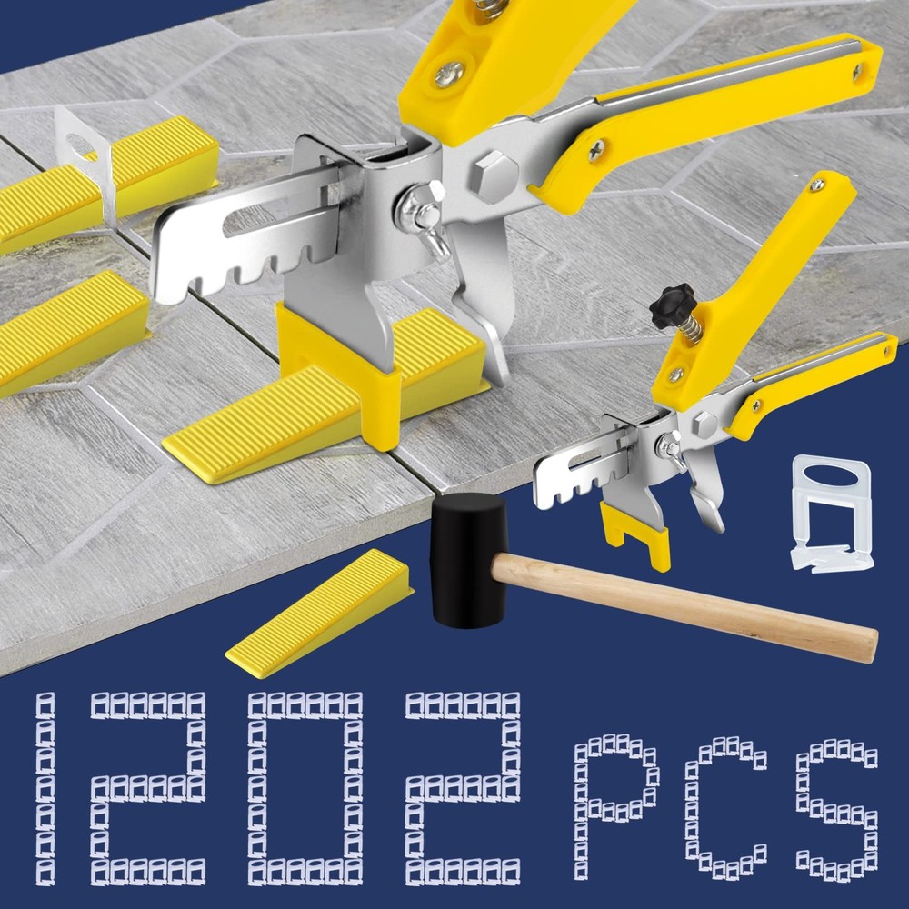 Tile Leveling System With Tile Plier And Rubber Mallet 1000 Piece Tile Spacers C