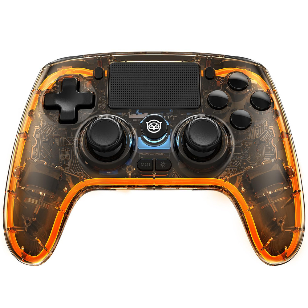 Wireless Controller for PS4, Hall Effect Joysticks Triggers, Transparent Control