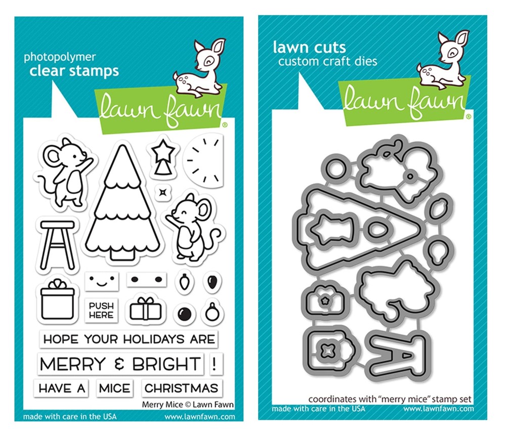 Merry Mice 3x4 Clear Stamp & Coordinating Dies 2PC Bundle LF2684 LF2685