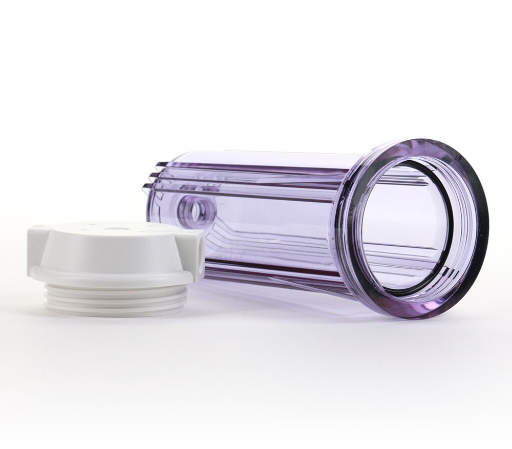 Hydronix 10" Clear Housing w/ White Flat Cap, RO & Filtration Systems 3/8" Ports