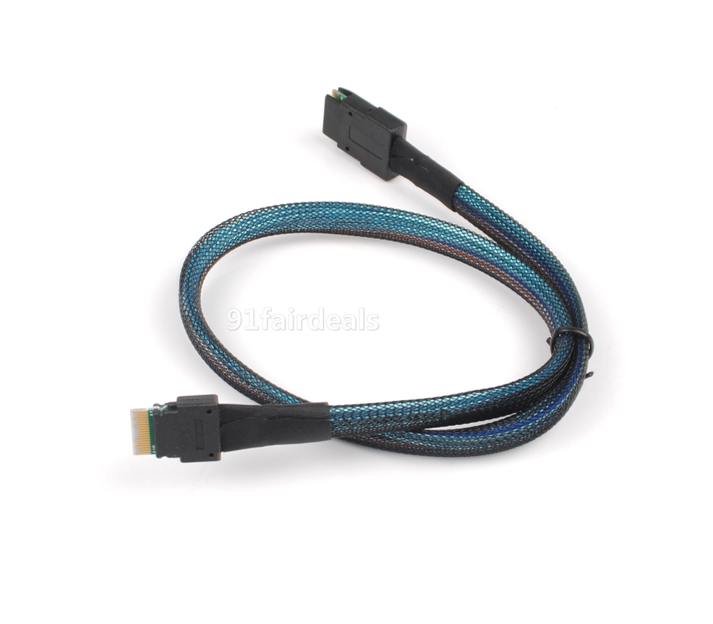 Slim SAS SFF-8654 4i 38pin Host to SFF 8087 Target Hard Disk Raid Cable 50CM