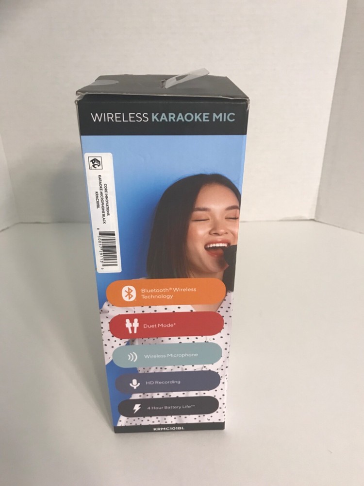 NIB Core Innovations Wireless Bluetooth Karaoke Microphone Built In Speakers