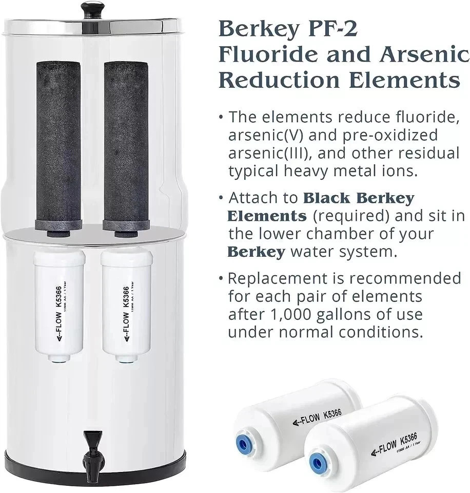 Berkey PF-2 Fluoride Water Filters for Berkey Systems-New Sealed Box