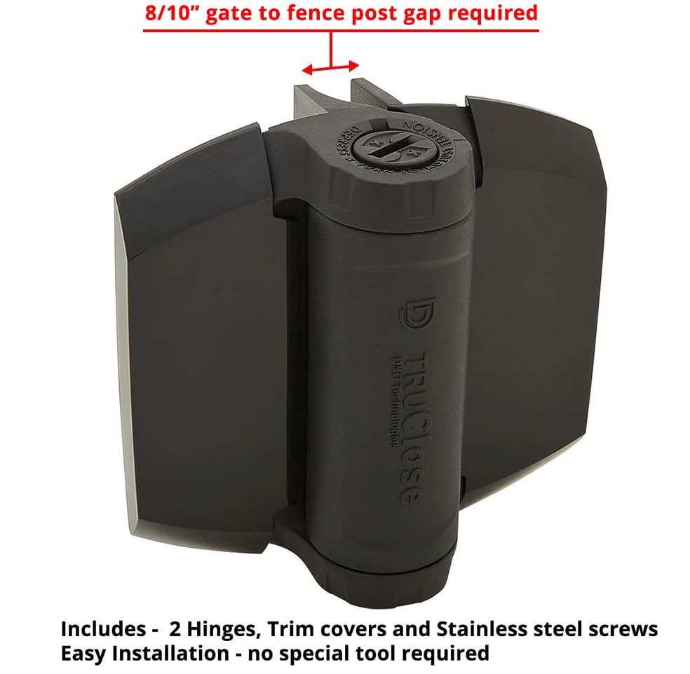 TCHD1L2S3BTS TruClose Heavy Duty Gate Hinges, for Self With Alignment Legs