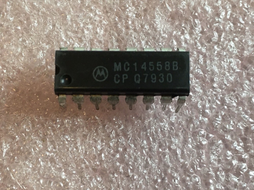 MC14558BCP IC 7-SEGMENT DECODER 4-BIT PLASTIC DIP 16-PIN MOTOROLA (LOT OF 1)