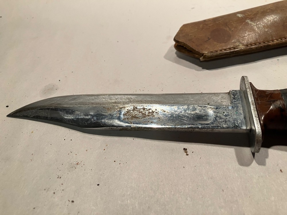 USA KA-BAR Polished Commando WW2 WWII with Leather Sheath