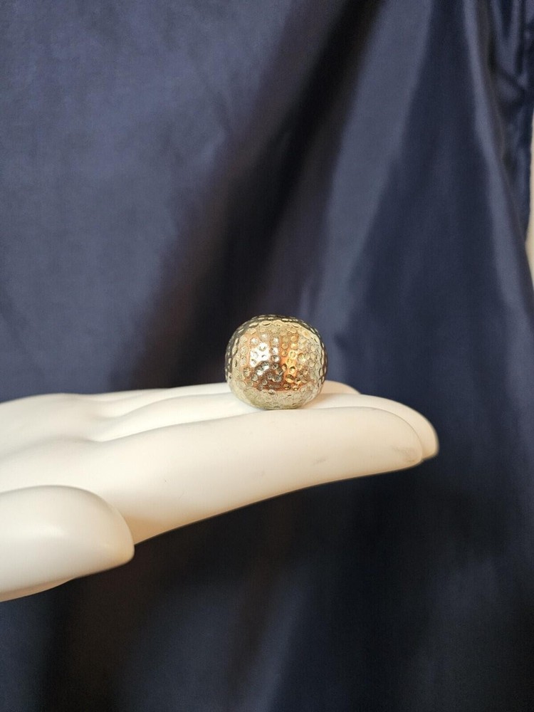 Vintage Hammered Copper with Silver overlay Dome Ring