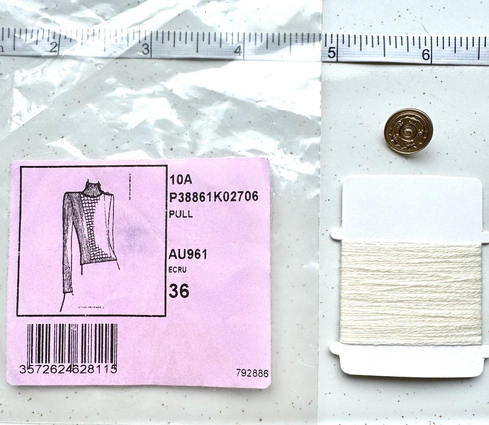 CHANEL Button & Thread, Authentic from Boutique, AU961 Ecru