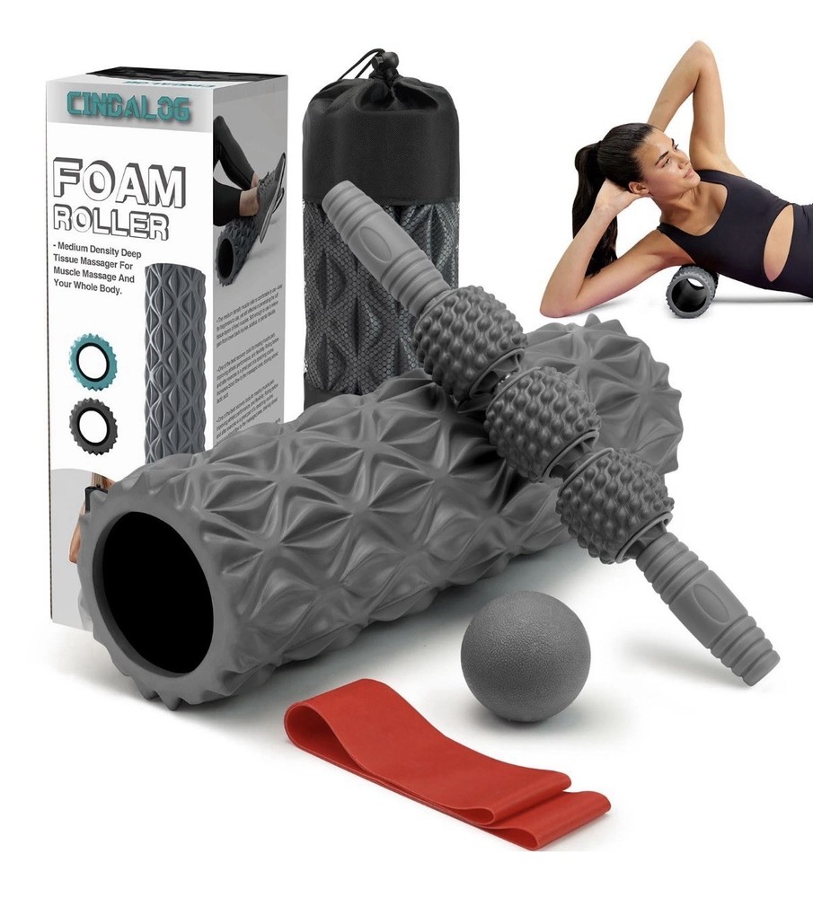 5 in 1 Foam Roller Set - Trigger Point Foam Back Roller, Muscle Roller Stick,...