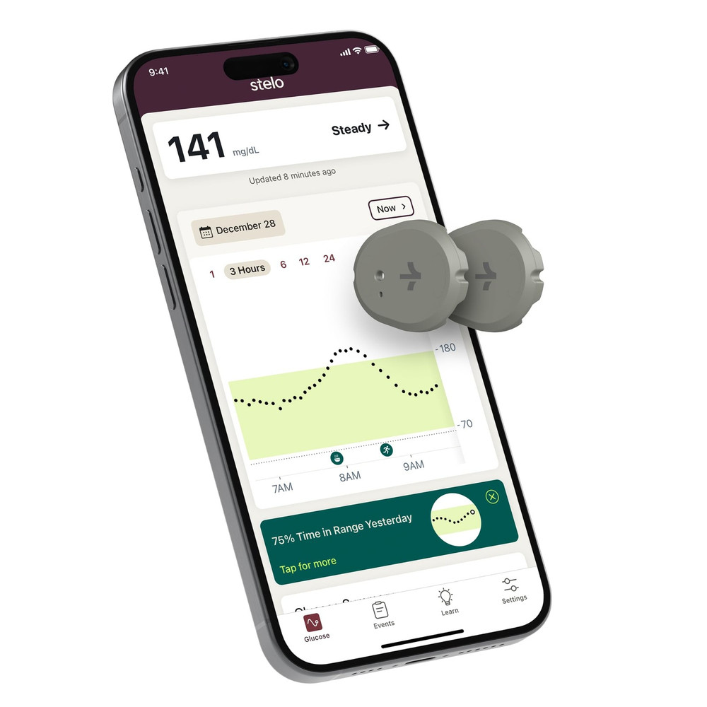 Stelo Glucose Biosensor by Dexcom CGM 2-Pack – 24/7 Glucose Tracking