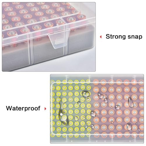 Battery Storage Organizer Case, Battery Vault Box Holder Container for white