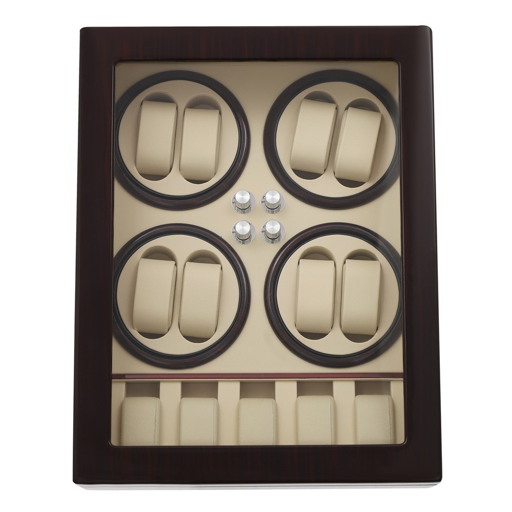 8+5 Automatic Watch Winder Box Watch Display Case Storage with LED Light 4 Modes