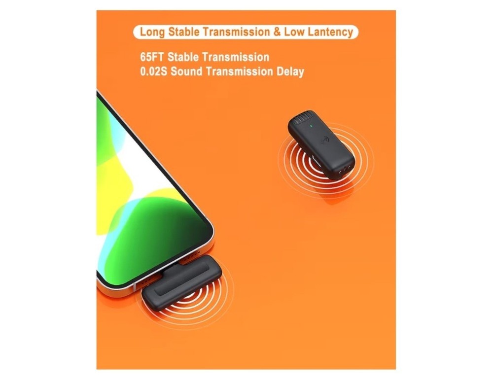 Wireless Vlogging Lapel Lavalier Microphone For iPhone Lightning Connector