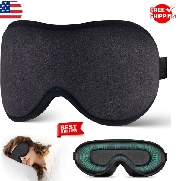 Sleep Mask for Side Sleeper Men Women | Zero Eye Pressure 3D, Light Blocking Des