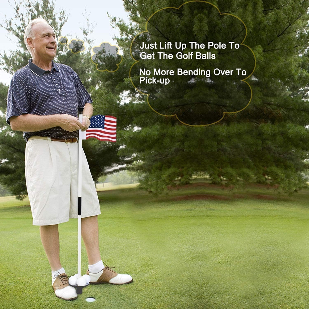 Golf Hole Cup Flagpole Set - 3ft Practice Putting Green, 4-Pack