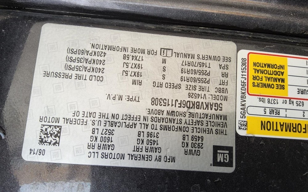 Buick Enclave 2014-2017 Left Quarter Panel Used 5998