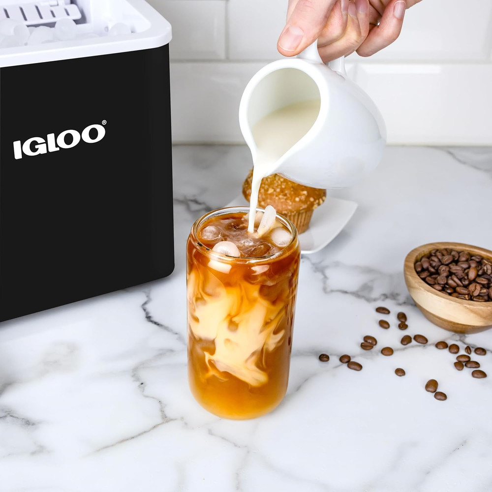 Premium Self-Cleaning Countertop Ice Maker Machine, Handled Portable Ice Maker,