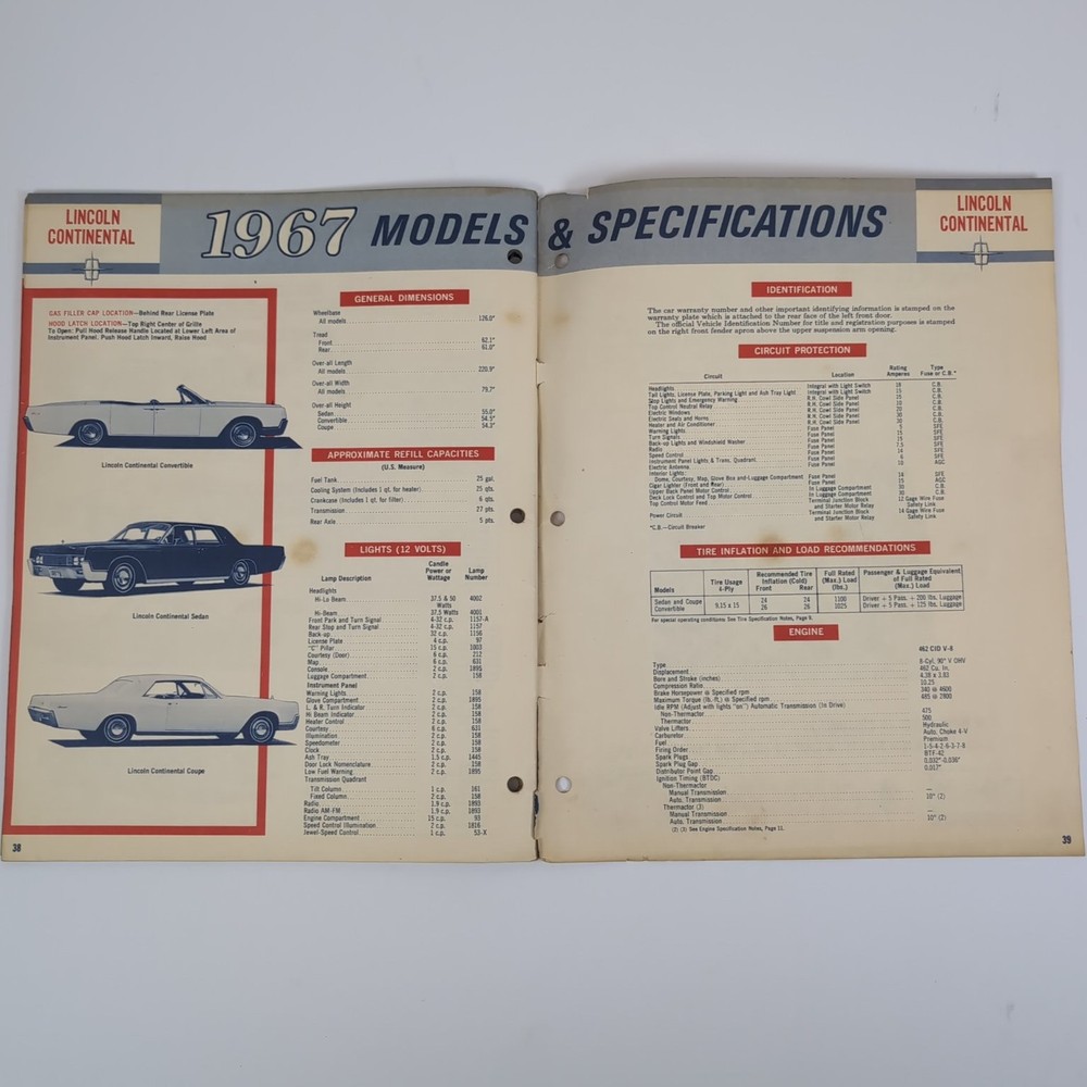 Shop Tips Ford 1967 Announcement Issue Spec Guide 1966