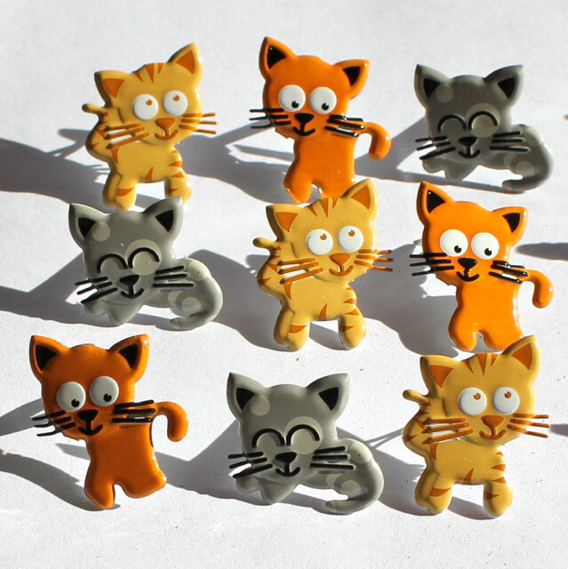Eyelet Outlet Shape Brads 12/Pkg Kitties