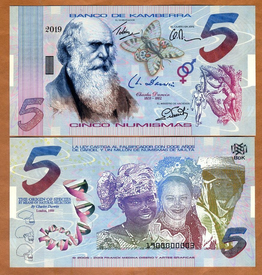Kamberra, Kingdom, 5 Numismas, 2019, UNC Darwin Upgraded Security
