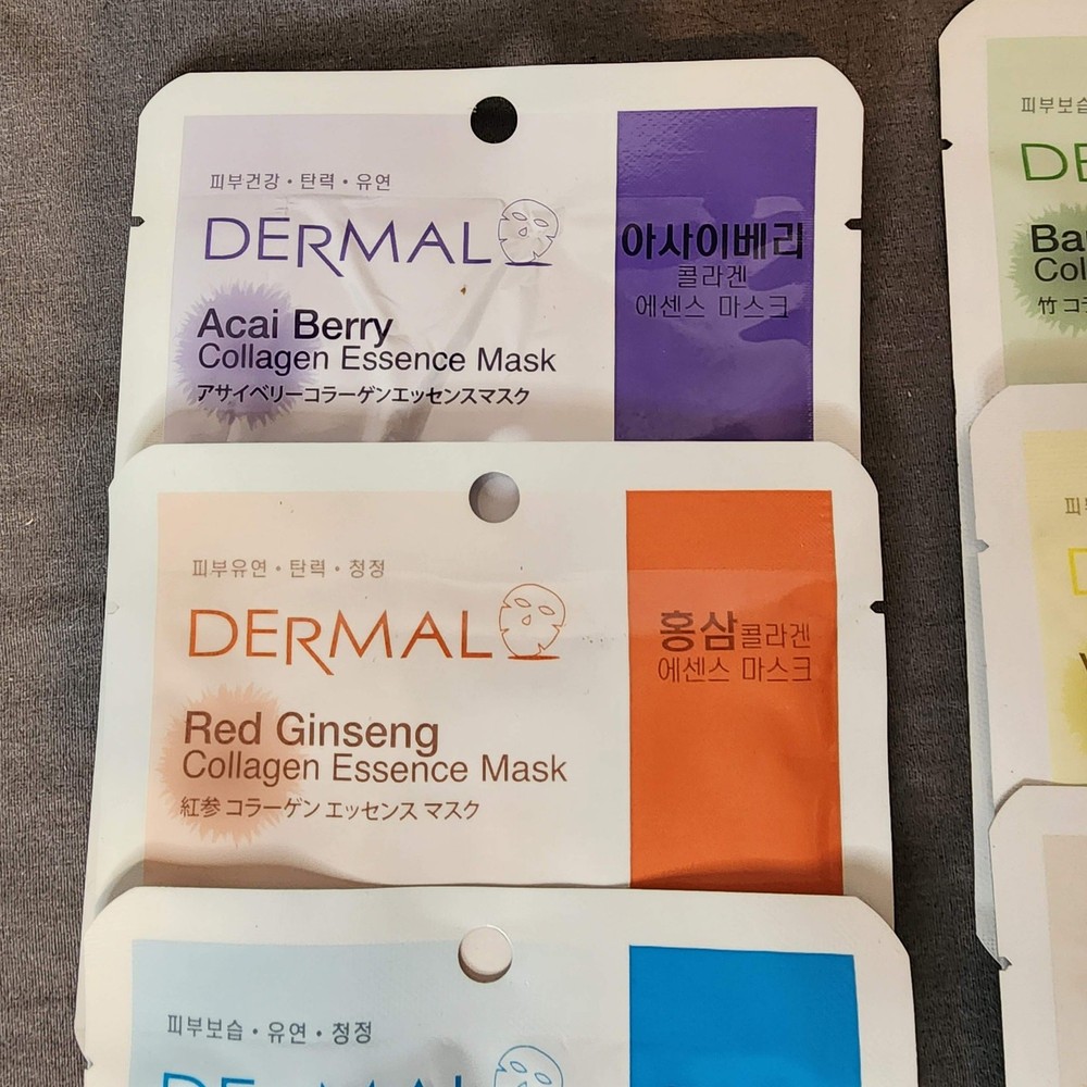 DERMAL Collagen Essence Mask, 15 sheets, Mixed scents