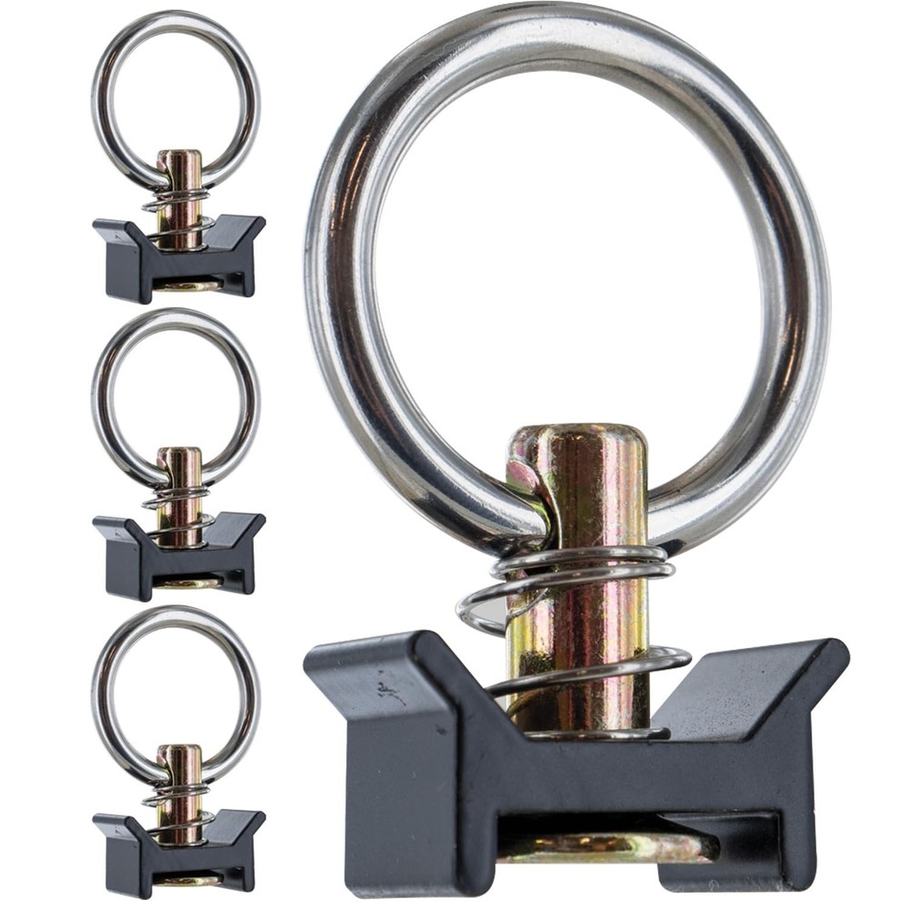 US Cargo Control Single Stud Fitting for L Track (4 Pack) 4 units, Black