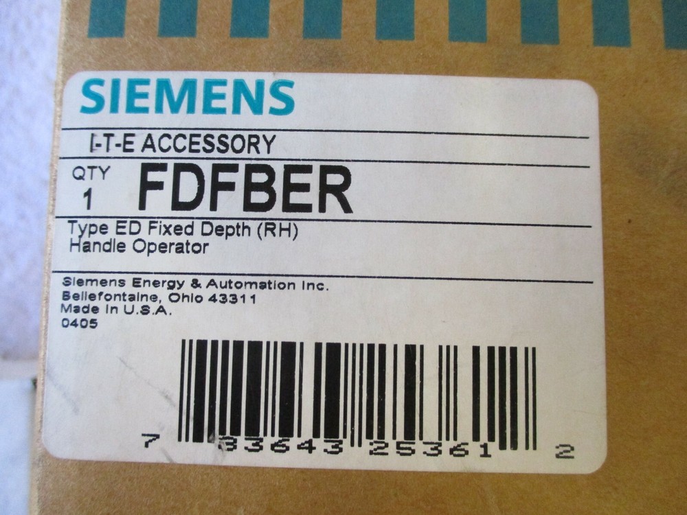 NIB Siemens Type ED Fixed Depth (RH) Handle Operator    FDFBER