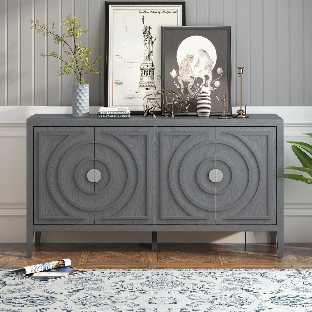 Sideboard Kitchen Buffet Storage Cabinet with 2 Door and Adjustable Shelves