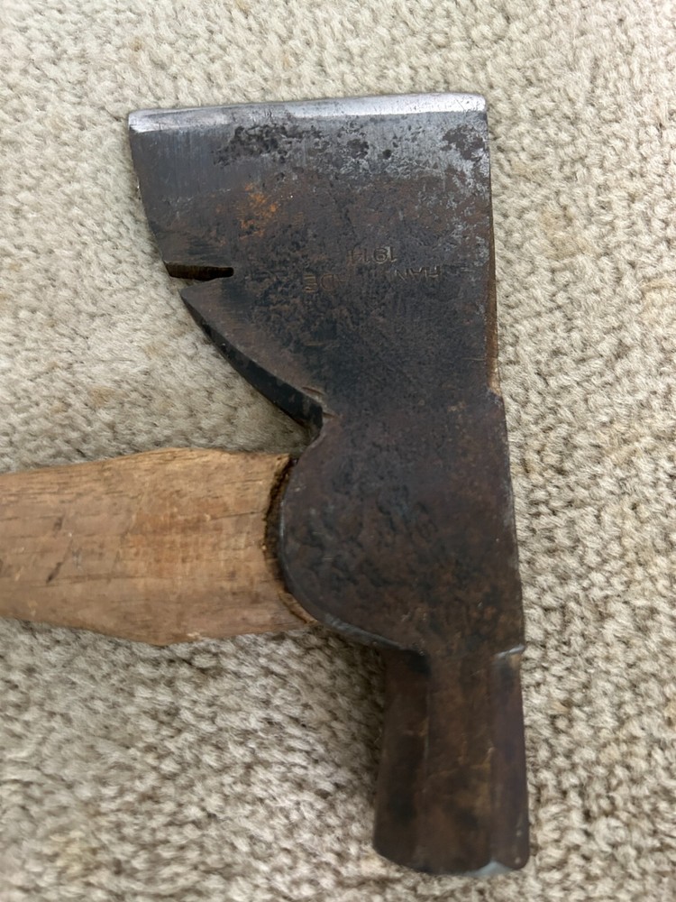 Vintage Handmade brand 1914 hatchet axe hammer