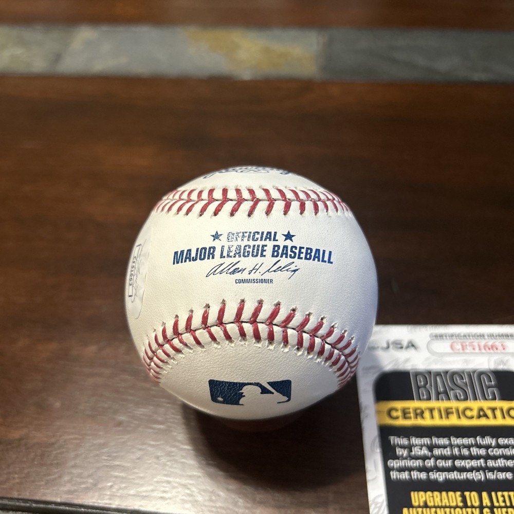 Bruce Bochey Signed Baseball With WS Champ Inscription JSA