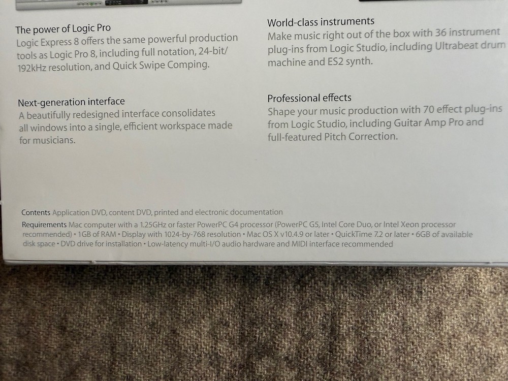 Apple Logic Express 8: Music Editing/Composing - Full Retail version