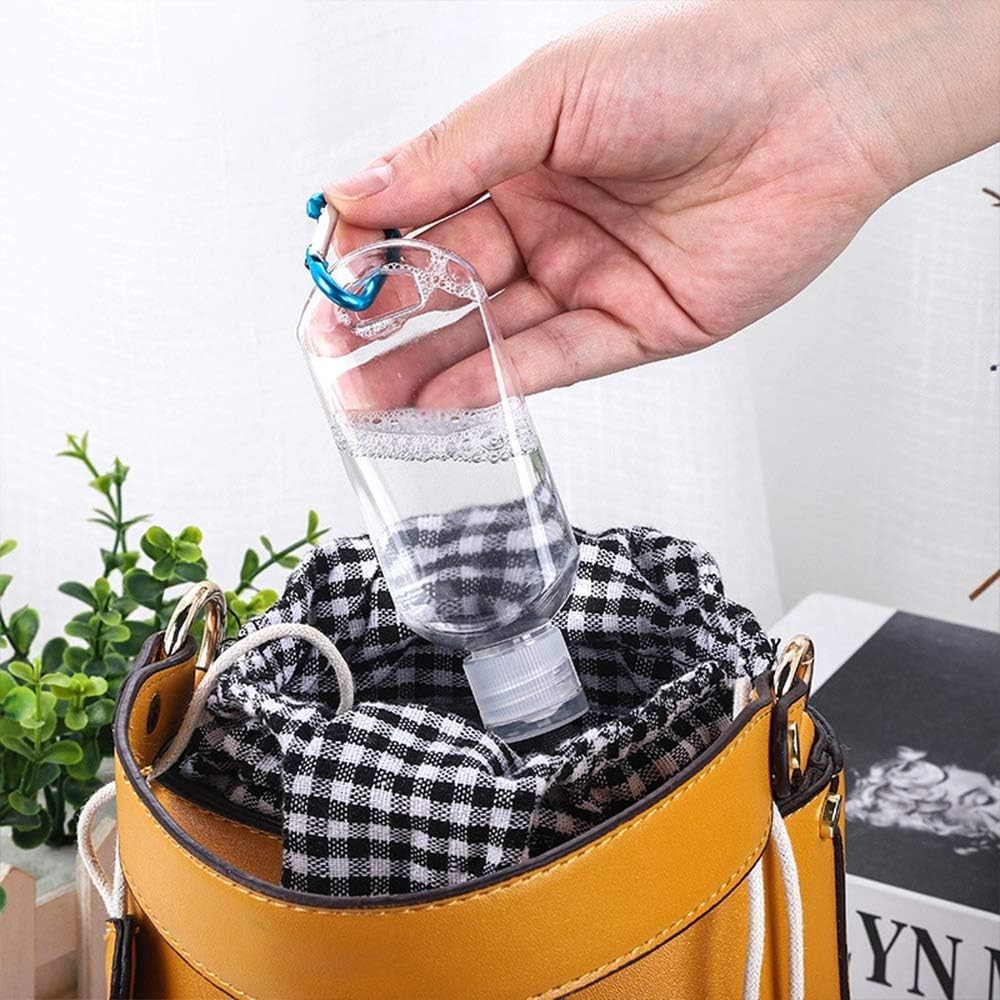 5 Pack Refillable Travel Plastic Bottles Containers with Clip Hand
