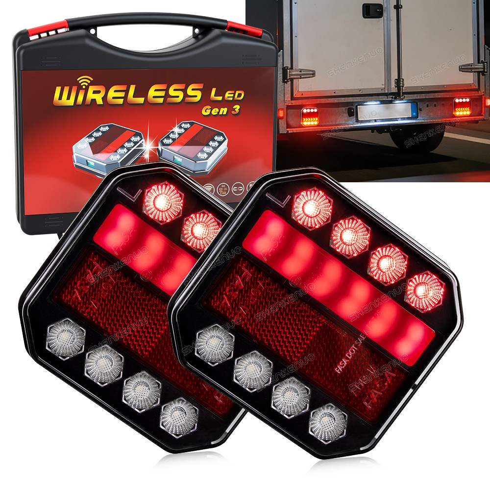Upgraded Wireless Trailer Lights Magnetic Bluetooth Remote Control Trailer Tail